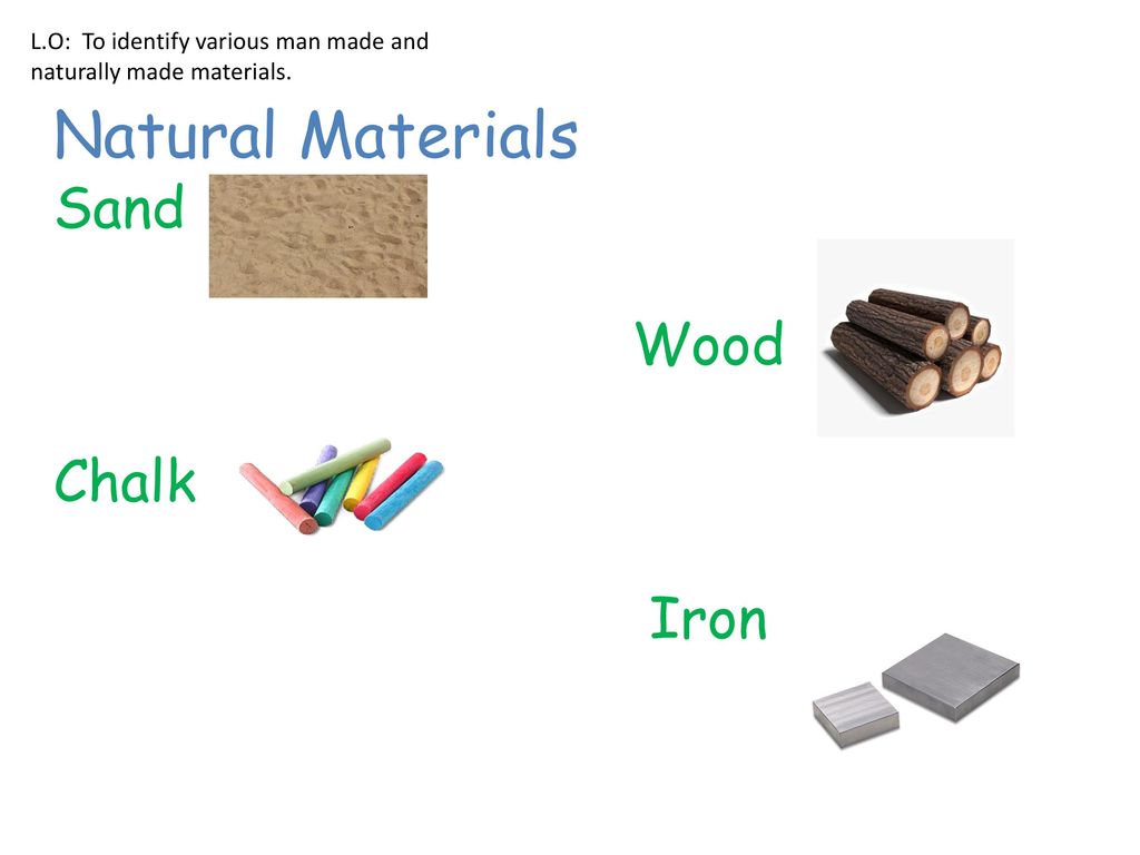 L.O To identify various man made and naturally made materials